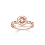 Thomas Sabo Ring Kreis mit weißen Steinen Pavé Rosé