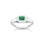 Thomas Sabo Ring mit grünem Stein Silber