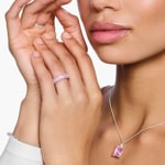 Thomas Sabo Ring mit pinken Steinen Pavé Silber - TR2366-051-9