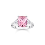 Thomas Sabo Ring mit pinken und weissen Steinen Silber