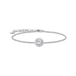 Thomas Sabo Sparkling White Bracelet en argent avec pendentif halo et zircon blanc