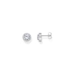 Thomas Sabo Sparkling White Boucles d'oreilles halo en argent avec zircon blanc en taille brillant