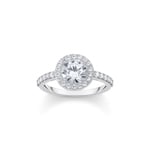 Thomas Sabo Sparkling White Bague halo en argent avec zircon blanc en taille brillant