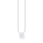 Thomas Sabo Sparkling White Collier en argent avec pédant carré et zircon blanc