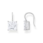 Thomas Sabo Sparkling White Boucles d'oreilles en argent avec pendentif carré et zircon blanc