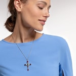 Thomas Sabo Sterling Silver Glam & Soul Pendentif Croix Pierres Colorées - PE859-294-7