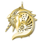 Thomas Sabo Sterling Silver Glam & Soul Pendentif Royalty Licorne Dorée - PE821-959-7