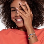 Thomas Sabo sterling silver glam & soul bracelet coloured stone with silvered starlings - A1910-342-7-L19v