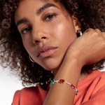 Thomas Sabo sterling silver glam & soul bracelet coloured stone with silvered starlings - A1910-342-7-L19v