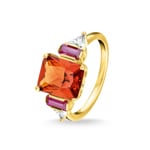 Thomas Sabo sterling silver glam & soul Ladies ring coloured stone gold - TR2262-488-7