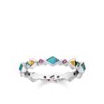 Thomas Sabo Sterling Silver Glam & Soul Bague pour Femmes Pierres Multicolores