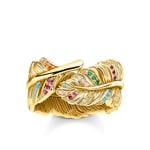 Thomas Sabo Sterling Silver Glam & Soul Damenring Feder Gold