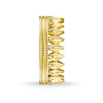 Thomas Sabo Sterling Silver Glam & Soul Damenring Krone Blätter Gold - TR2282-414-14