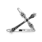 Thomas Sabo Sterling Silver Glam & Soul Damenring Royalty Kreuz Schwarze Steine