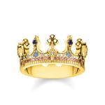 Thomas Sabo Sterling Silver Glam & Soul Damenring Royalty Krone Gold