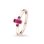 Thomas Sabo sterling silver glam & soul Ladies ring stone baguette-Cut  red - TR2258-540-10