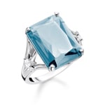 Thomas Sabo Sterling Silver Glam & Soul Damenring Stein Blau Gross mit Stern - TR2261-644-31