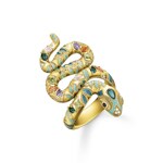 Thomas Sabo sterling silver glam & soul Ring colourful snake gold - TR2338-974-7