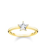 Thomas Sabo Sterling Silver Glam & Soul Ring Funkelnder Stern Gold