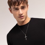 Thomas Sabo sterling silver rebel at heart pendant cross & crown - PE886-643-11