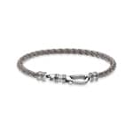 Thomas Sabo Sterling Silver Rebel at Heart Bracelet en cuir gris - A2012-682-5