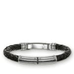 Thomas Sabo Sterling Silver Rebel at Heart Bracelet Cuir Croix