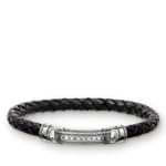 Thomas Sabo Sterling Silver Rebel at Heart Lederarmband Schwarz