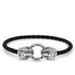 Thomas Sabo Sterling Silver Rebel at Heart Lederarmband Tiger