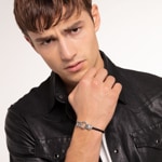 Thomas Sabo sterling silver rebel at heart leather bracelet Tiger - A1938-805-11