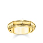 Thomas Sabo Sterling Silver Rebel at Heart Ring Eckig Gold