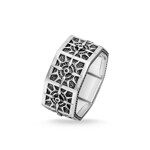 Thomas Sabo sterling silver rebel at heart Ring Compass, angular, black - TR2275-643-11