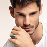 Thomas Sabo Sterling Silver Rebel at Heart Bague Turquoise - TR2241-878-17
