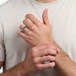 Thomas Sabo sterling silver Ring blackened links with black stones - TR1932-643-11