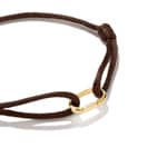 Thomas Sabo Gold Plated Textile Bracelet Brown Connect - C1210-S04-2-L24V