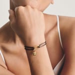 Thomas Sabo Gold Plated Textile Bracelet Brown Connect - C1210-S04-2-L24V