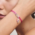 Thomas Sabo Silver Textile Bracelet Pink Connect - C1210-M04-9-L24V