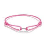Thomas Sabo Silver Textile Bracelet Pink Connect