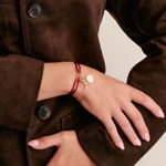 Thomas Sabo Bracelet textile rouge Connect Plaqué or - C1210-413-50-L24V