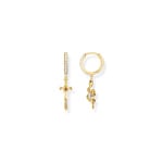 Thomas Sabo True Romance Gold-plated hoop earrings with pendant Tempting Romance