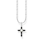 Thomas Sabo True Romance Chaîne avec pendentif croix noire Cross Romance en argent