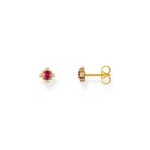 Thomas Sabo True Romance Ohrstecker Vintage mit rotem Stein vergoldet