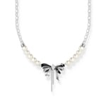 Thomas Sabo True Romance Silver bow necklace with freshwater pearls Lovely Romance