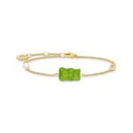 Thomas Sabo x HARIBO Gold-plated bracelet with green goldbears & freshwater pearl