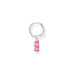 Thomas Sabo x HARIBO Einzel-Creole mit pinkem Goldbären-Anhänger und Steinen Silber