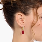 Thomas Sabo x HARIBO Gold-plated single hoop earring medium sized with red goldbears - CR727-414-10