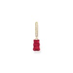 Thomas Sabo x HARIBO Gold-plated single hoop earring with red goldbears & zirconia - CR726-414-10