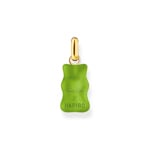 Thomas Sabo x HARIBO Large gold-plated pendant with green goldbears and zirconia - PE967-414-6