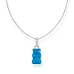 Thomas Sabo x HARIBO Kette mit blauem Goldbären-Anhänger und Steinen Silber