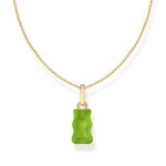 Thomas Sabo x HARIBO Gold-plated necklace with green goldbears pendant and zirconia - KE2209-414-6-L45V