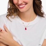 Thomas Sabo x HARIBO Gold-plated necklace with red goldbears pendant & freshwater pearl - KE2206-430-10-L45V